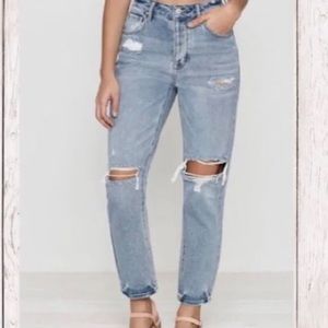 pacsun distressed mom jeans